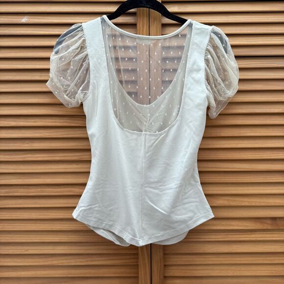 Free People cream scrunch top size small - Picture 6 of 6